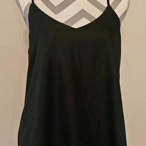 Silky black double layer camisole size Medium